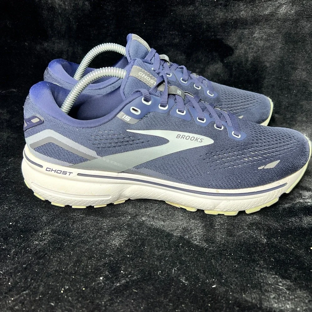 Brooks Ghost 15 1203801B450 Womens US 11B Running Shoes Navy Athletic Sneakers‎